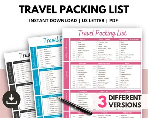 Ultimate Travel Packing List, Vacation Packing Checklist, Travel ...