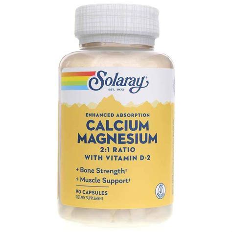 Calcium Magnesium Ratio With Vitamin D Solaray