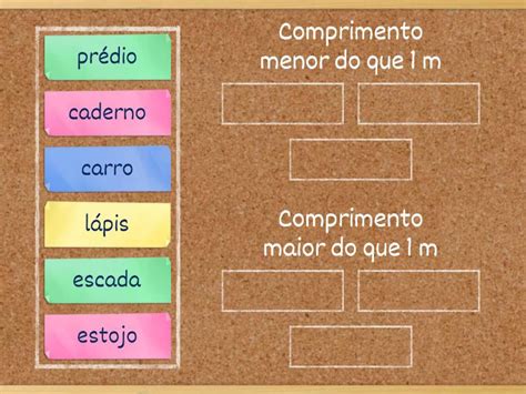 Classifique De Acordo A Medida De Comprimento Group Sort