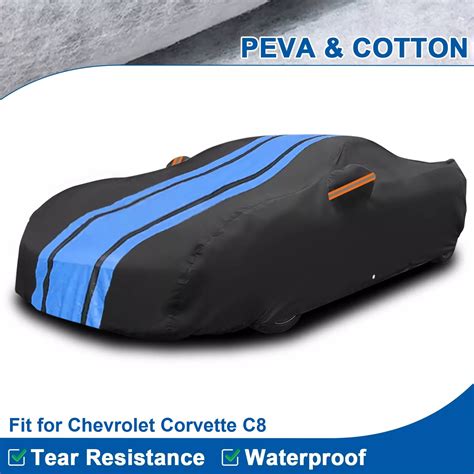 Car Cover Custom Fit for Chevrolet Corvette C8 2020-2024, Upgraded PEVA ...