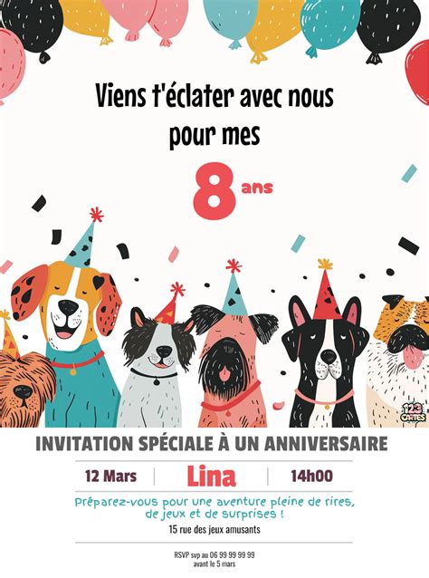 La F Te Des Toutous Invitation Anniversaire Imprimer Gratuite