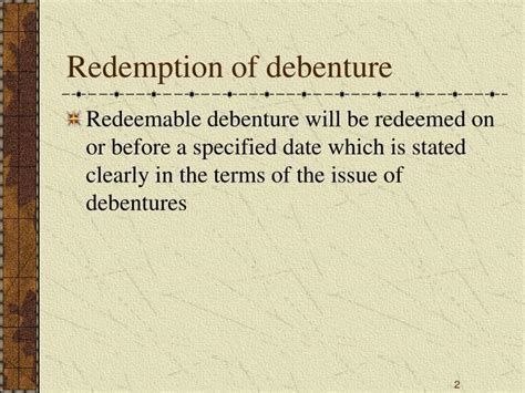 Ppt Redemption Of Debentures Powerpoint Presentation Id 6051078