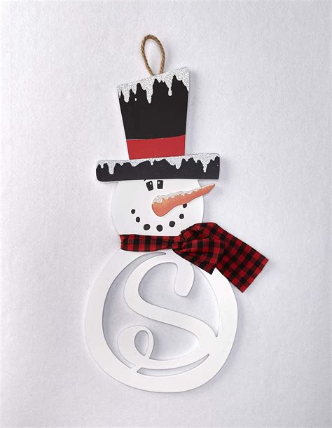 Amazon The Lakeside Collection Snowman Monogram Door Hanger