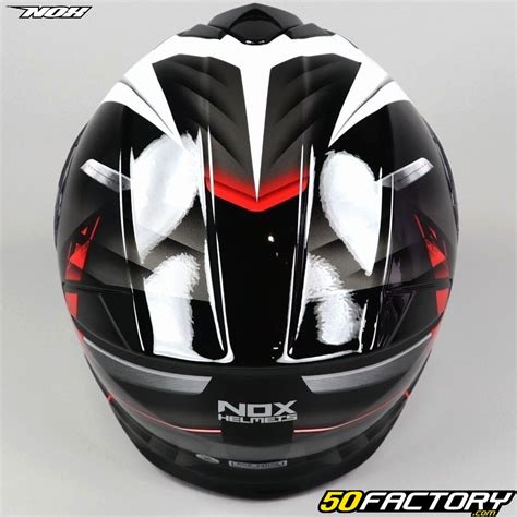 Casque Modulable Nox N Cruzr Blanc Et Rouge Quipement Moto