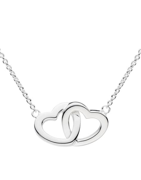 Double Heart Entwined Necklace Sterling Silver Schoolhouse Earth