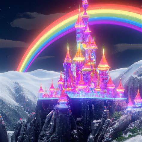 An Immense And Splendid Rainbow Castle Full Of Rain Openart