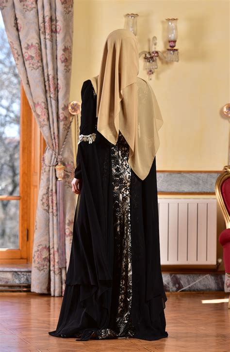 Black Hijab Evening Dress Sefamerve