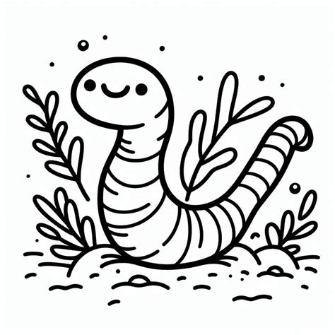 Coloriage Ver De Terre - Coloriage Ver de Terre à imprimer sur ColoriageEnfant.Com