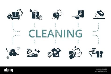 Cleaning Icon Set Contains Editable Icons Theme Such As Furniture