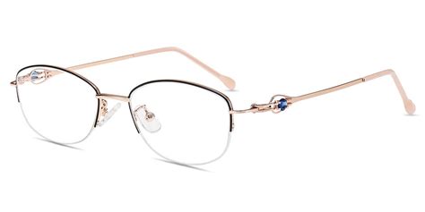 Womens Semi Rimless Metal Eyeglasses