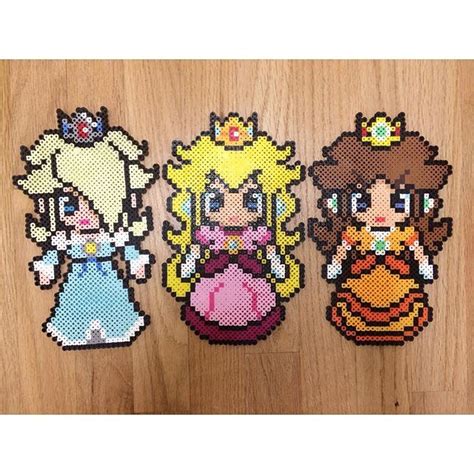 Princesses Rosalina Peach And Daisy Mario Perler Beads By Pomeloprincess Perler Beads