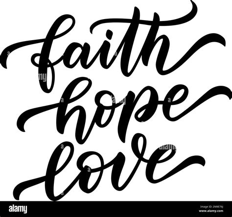 FAITH HOPE LOVE Motivation Quote Christian Religious Calligraphy