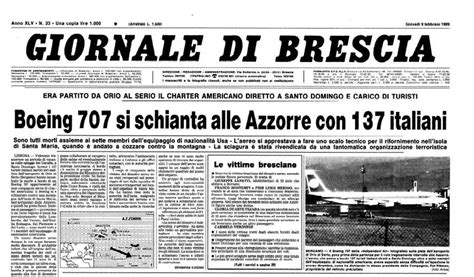 Azzorre Quel Volo Che Semin Morte Da Toscolano A Palazzolo