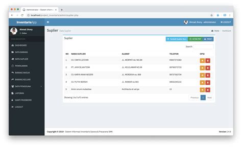 Source Code Aplikasi Sistem Informasi Inventaris Barang Berbasis Web