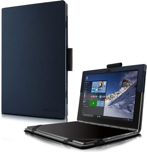 INFILAND Lenovo Yoga Book Funda Case Folio PU Cuero Cascara Delgada