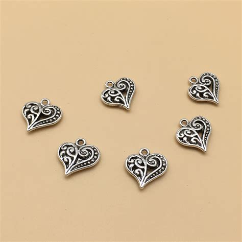 Pcs Double Sided Heart Shaped Charms Heart Charms Etsy