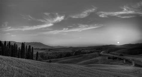 Hd Wallpaper Tuscany Landscape Monochrome Grayscale Mountain Scenery