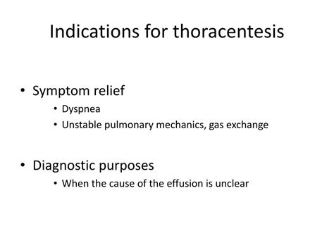 PPT - Indications for Thoracentesis PowerPoint Presentation, free ...