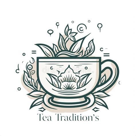 Illustration Of Herbal Traditional Tea Tea Cup Tea Leaves Oriental