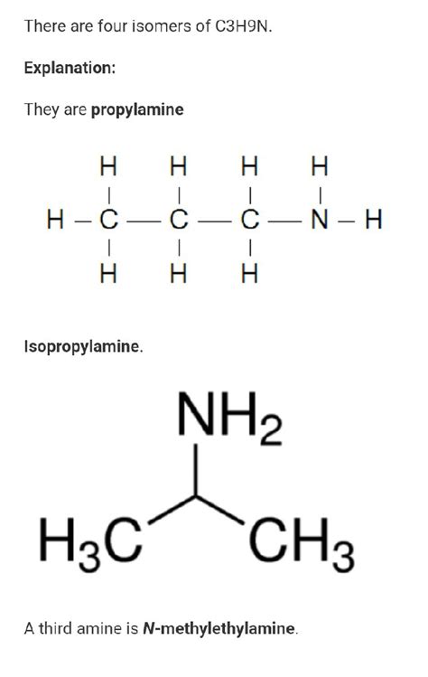 Number of structural isomers for C3H9N is- - Chemistry - Haloalkanes ...