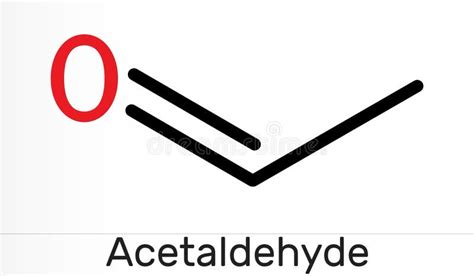 Acetaldehyde (ethanal) Molecule, Chemical Structure. Acetaldehyde is a ...