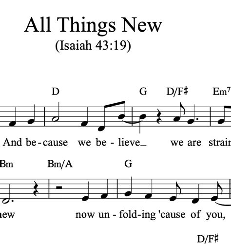 All Things New - lead sheet - Christopher Grundy