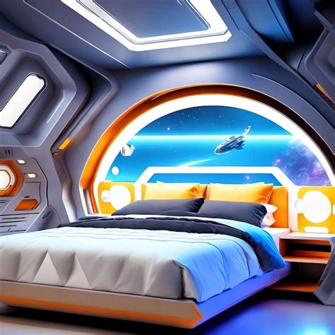 Premium Photo | Futuristic hard surface interior design of spaceship ...