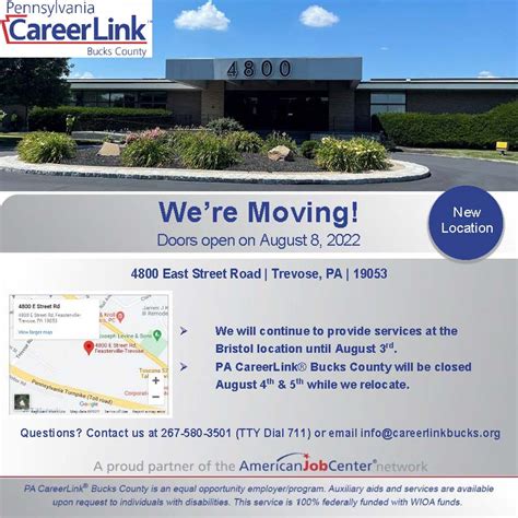 PA CareerLink Bucks County On Twitter WE ARE MOVING The PA