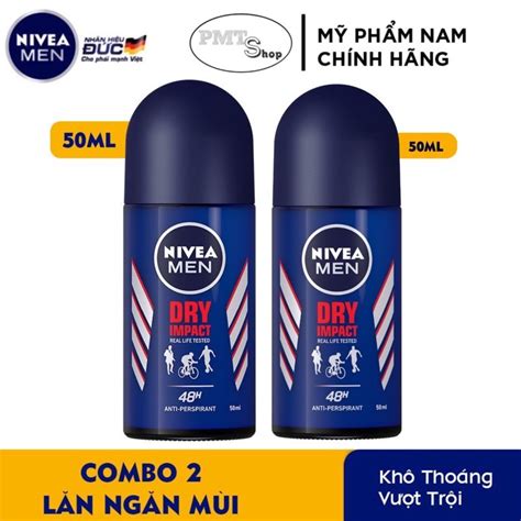 Combo L N Ng N M I Nam Nivea Men Dry Impact Kh Tho Ng Ml X Chai