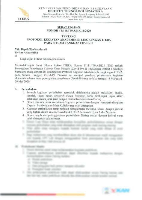 Solution 116 Cap Surat Edaran Protokol Kegiatan Akademik19032020