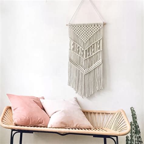 Macrame Luxe Wandkleed Bohemian Wandtapijt Handgemaakt Woonkamer