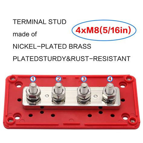 M8 4 300A 12V 48V Studs Bus Bar Power Distribution Box Terminal Block