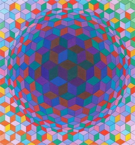 Cheyt E 1970 By Victor Vasarely Spectacularly Colorfully Expansive