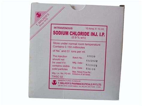 Isotonic INTRAVENOUS SODIUM CHLORIDE INJECTION IP 0 9 W V Packaging