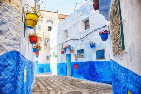 Marruecos Es La Ciudad Azul De Chefchaouen Calles Sin Fin Pintadas En