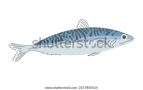 Mackerel Fish Fresh Seafood Vector Illustration Stock Vector Royalty