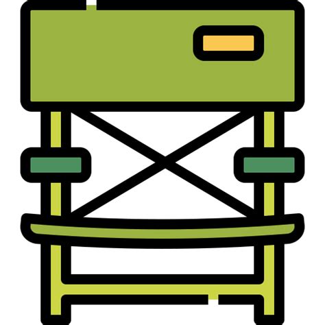 Camping Chair Linector Lineal Color Icon