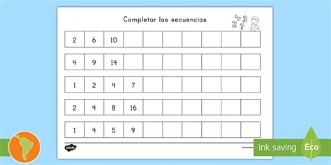 Ficha De Actividad Completar La Secuencia Teacher Made