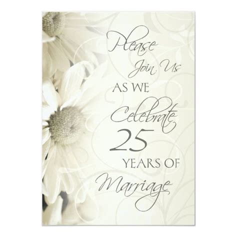 Th Wedding Anniversary Party Invitations In Elegant Cream Swirly