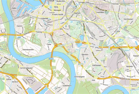 Universität Düsseldorf Stadtplan mit Luftbild und Hotels von Düsseldorf