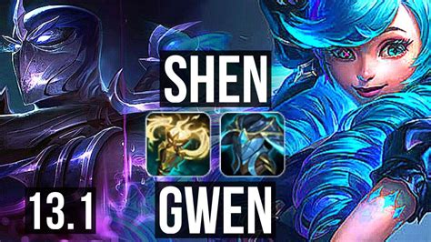 Shen Vs Gwen Top 409 24m Mastery 500 Games Euw Master 13