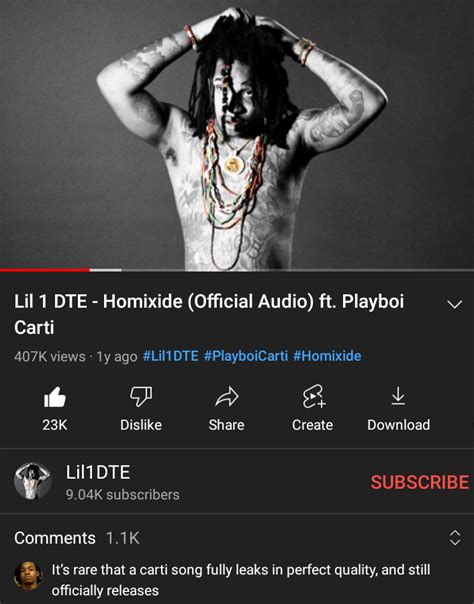 Song Of The Day Day 177 Lil 1 Dte Homicide Ft Playboi Carti R Carticulture