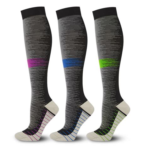 Wholesale Men Women Colorful Strip Long Compression Socks China Custom Cycling Socks And Mens