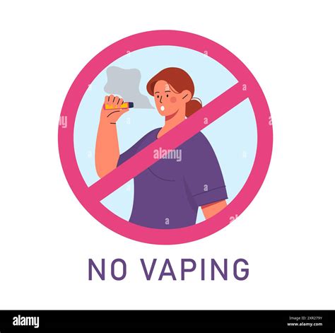 No Vaping Zone Crossed Out Woman With Vape Forbidden And Prohibited