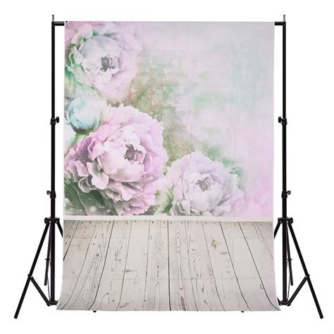 5x7FT Vinyl Flower Wood Floor Photography Backdrop Background Studio