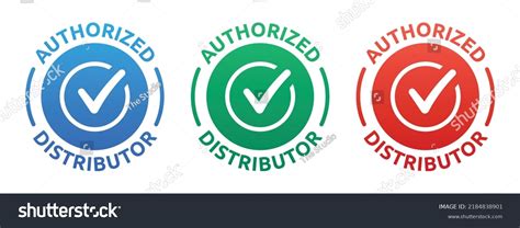 Authorized Distributor Sticker Label Business Sign Stock Vector