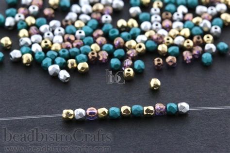 300pcs 2mm Fire Polish Beads Tiny Czech Facetted Glass Round Etsy