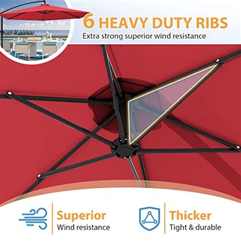 Greesum Offset Umbrella 10ft Cantilever Patio Hanging Umbrella Outdoor Market