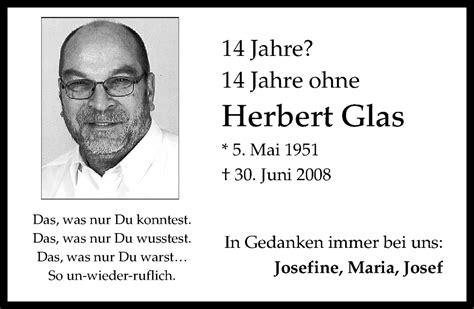 Traueranzeigen Von Herbert Glas Augsburger Allgemeine Zeitung