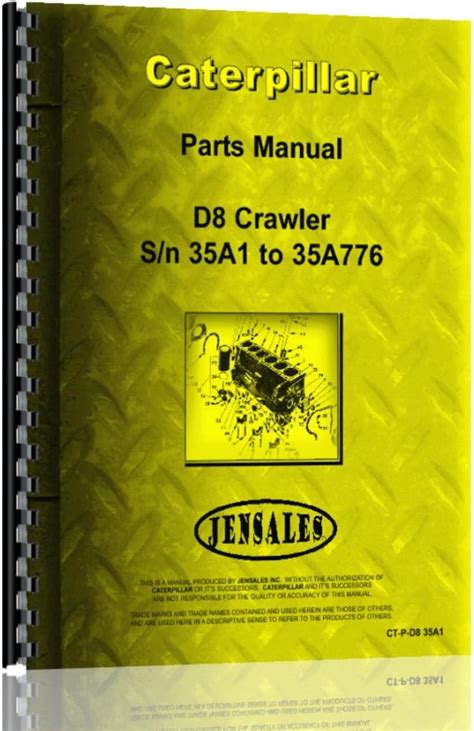 Caterpillar D8 Crawler Parts Manual S N 35a1 35a776